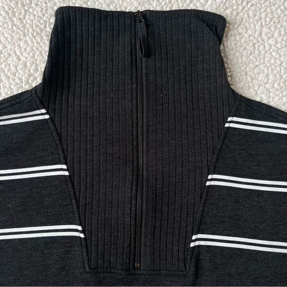 Maurices Willowsoft Collared Striped Gray White 1/4 Zip Sweater Sweatshirt SZ 3X - Picture 13 of 15